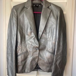 Ralph Lauren leather jacket metallic finish